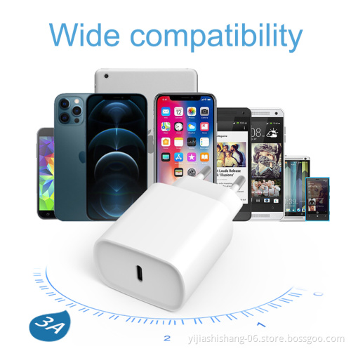 20W EU/UK/US PD Plug Travel PD charger USB Type C Quick Charger Adapter For iPhone 12 Pro/XR/X/Xs/Max/8 Fast Charging port
